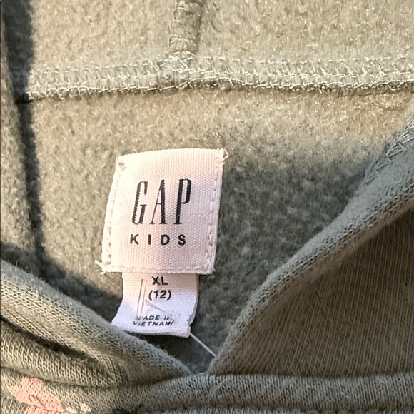 GAP Sage Floral Hoodie with Pink Accents - Picture 2 of 4